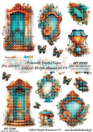 Elementy do wycinania - Lekkość Motyla elemets set 04 - DIGI