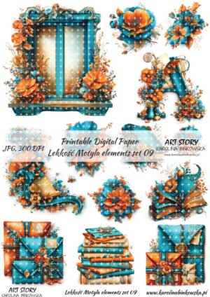 Elementy do wycinania - Lekkość Motyla elemets set 09 - DIGI