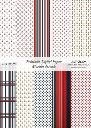 Zestaw papierów - Morskie desenie - DIGI