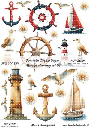 Elementy do wycinania - Morskie elementy set 01 - DIGI