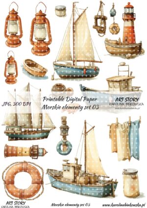 Elementy do wycinania - Morskie elementy set 03 - DIGI