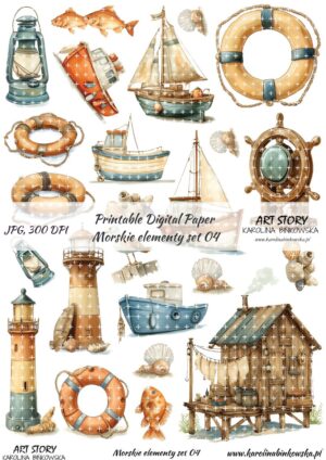 Elementy do wycinania - Morskie elementy set 04 - DIGI