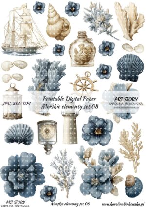 Elementy do wycinania - Morskie elementy set 08 - DIGI