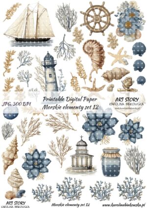 Elementy do wycinania - Morskie elementy set 12 - DIGI