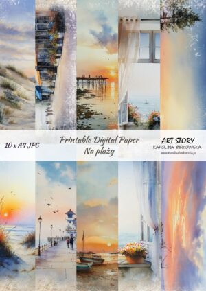 Zestaw papierów - Na plaży - DIGI