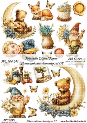 Elementy do wycinania - Słonecznikowe elementy set 04 - DIGI