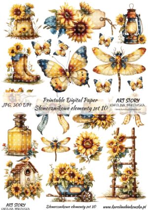 Elementy do wycinania - Słonecznikowe elementy set 10 - DIGI