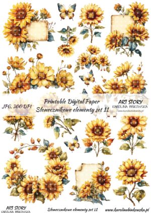 Elementy do wycinania - Słonecznikowe elementy set 11 - DIGI
