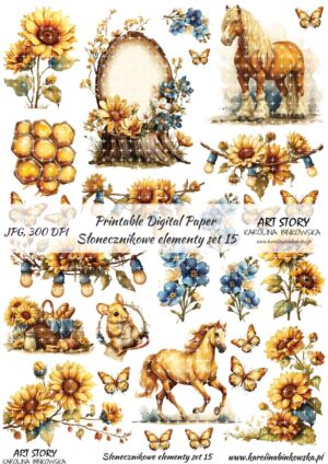 Elementy do wycinania - Słonecznikowe elementy set 15 - DIGI