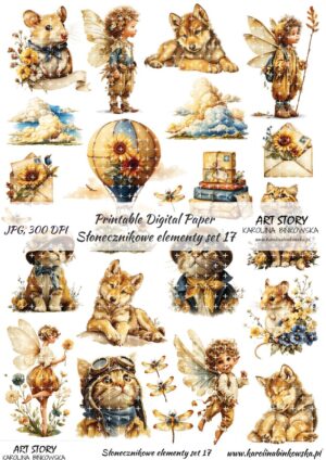 Elementy do wycinania - Słonecznikowe elementy set 17 - DIGI