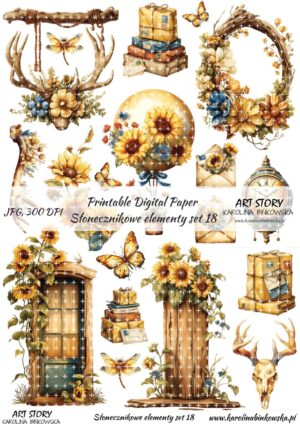 Elementy do wycinania - Słonecznikowe elementy set 18 - DIGI