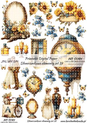 Elementy do wycinania - Słonecznikowe elementy set 19 - DIGI