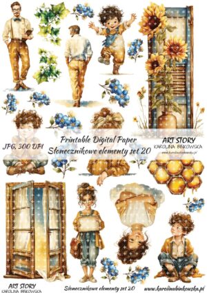 Elementy do wycinania - Słonecznikowe elementy set 20 - DIGI