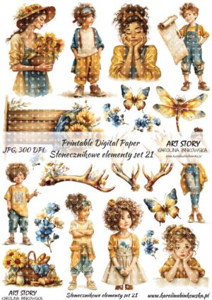 Elementy do wycinania - Słonecznikowe elementy set 21 - DIGI