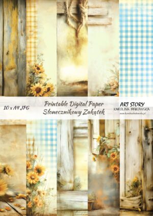 Zestaw papierów - Słonecznikowy Zakątek - DIGI