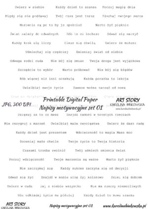 Elementy do wycinania - Napisy motywacyjne set 01 - DIGI napisy