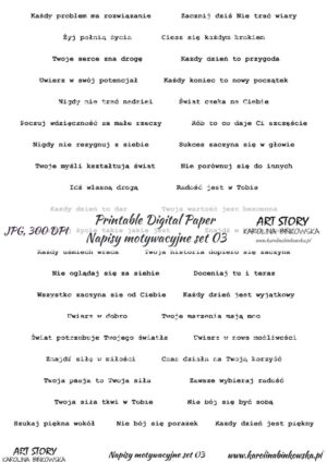 Elementy do wycinania - Napisy motywacyjne set 03 - DIGI napisy