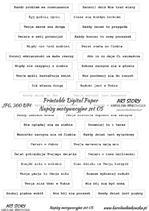 Elementy do wycinania - Napisy motywacyjne set 05 - DIGI napisy