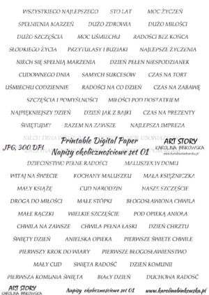 Elementy do wycinania - Napisy okolicznościowe set 01 - DIGI napisy