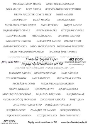 Elementy do wycinania - Napisy okolicznościowe set 02 - DIGI napisy