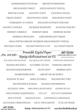 Elementy do wycinania - Napisy okolicznościowe set 03 - DIGI napisy