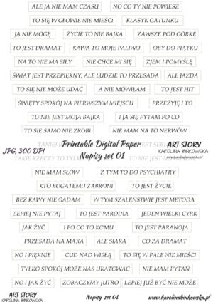 Elementy do wycinania - Napisy set 01 - DIGI napisy