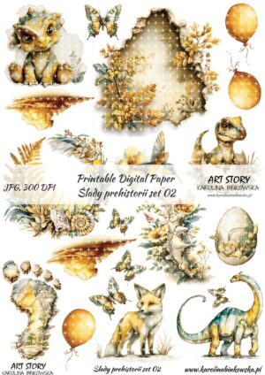 Elementy do wycinania - Ślady prehistorii set 02 - DIGI