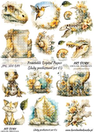 Elementy do wycinania - Ślady prehistorii set 03 - DIGI