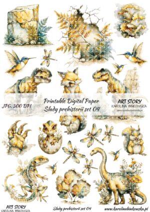 Elementy do wycinania - Ślady prehistorii set 04 - DIGI