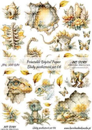 Elementy do wycinania - Ślady prehistorii set 06 - DIGI