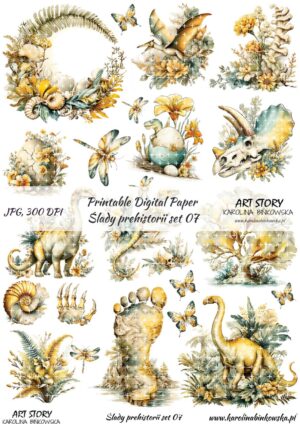 Elementy do wycinania - Ślady prehistorii set 07 - DIGI