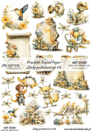 Elementy do wycinania - Ślady prehistorii set 08 - DIGI