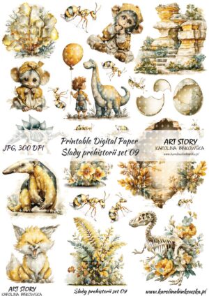 Elementy do wycinania - Ślady prehistorii set 09 - DIGI