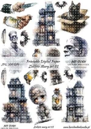 Elementy do wycinania - Zaklęte mury set 01 - DIGI