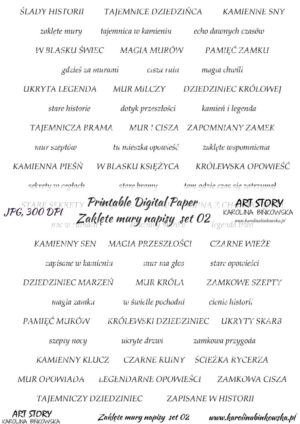 Elementy do wycinania - Zaklęte mury napisy set 02 - DIGI napisy