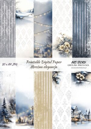 Zestaw papierów - Mroźna elegancja  - DIGI