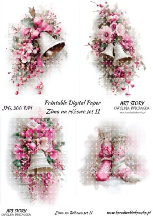 Elementy do wycinania - Zima na różowo set 11 - DIGI