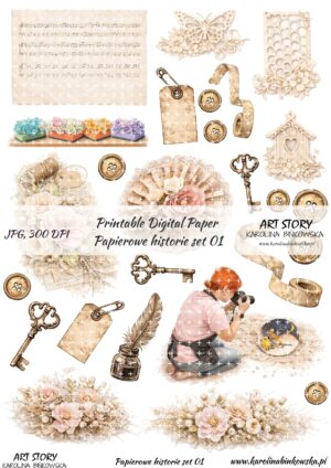 Elementy do wycinania - Papierowe historie set 01 - DIGI