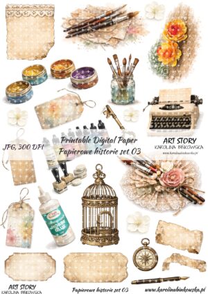 Elementy do wycinania - Papierowe historie set 03 - DIGI