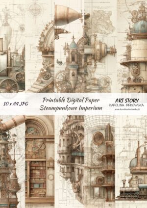 Zestaw papierów - Steampunkowe imperium  - DIGI