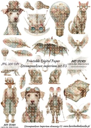 Elementy do wycinania - Steampunkowe imperium set 03 - DIGI