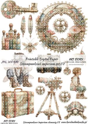 Elementy do wycinania - Steampunkowe imperium set 07 - DIGI