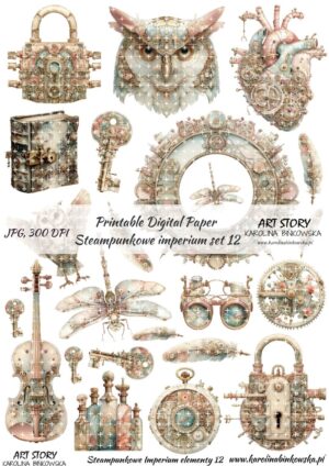 Elementy do wycinania - Steampunkowe imperium set 12 - DIGI