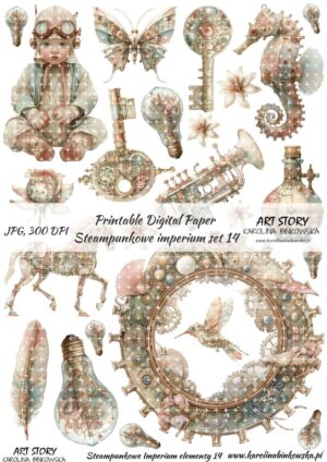 Elementy do wycinania - Steampunkowe imperium set 14 - DIGI