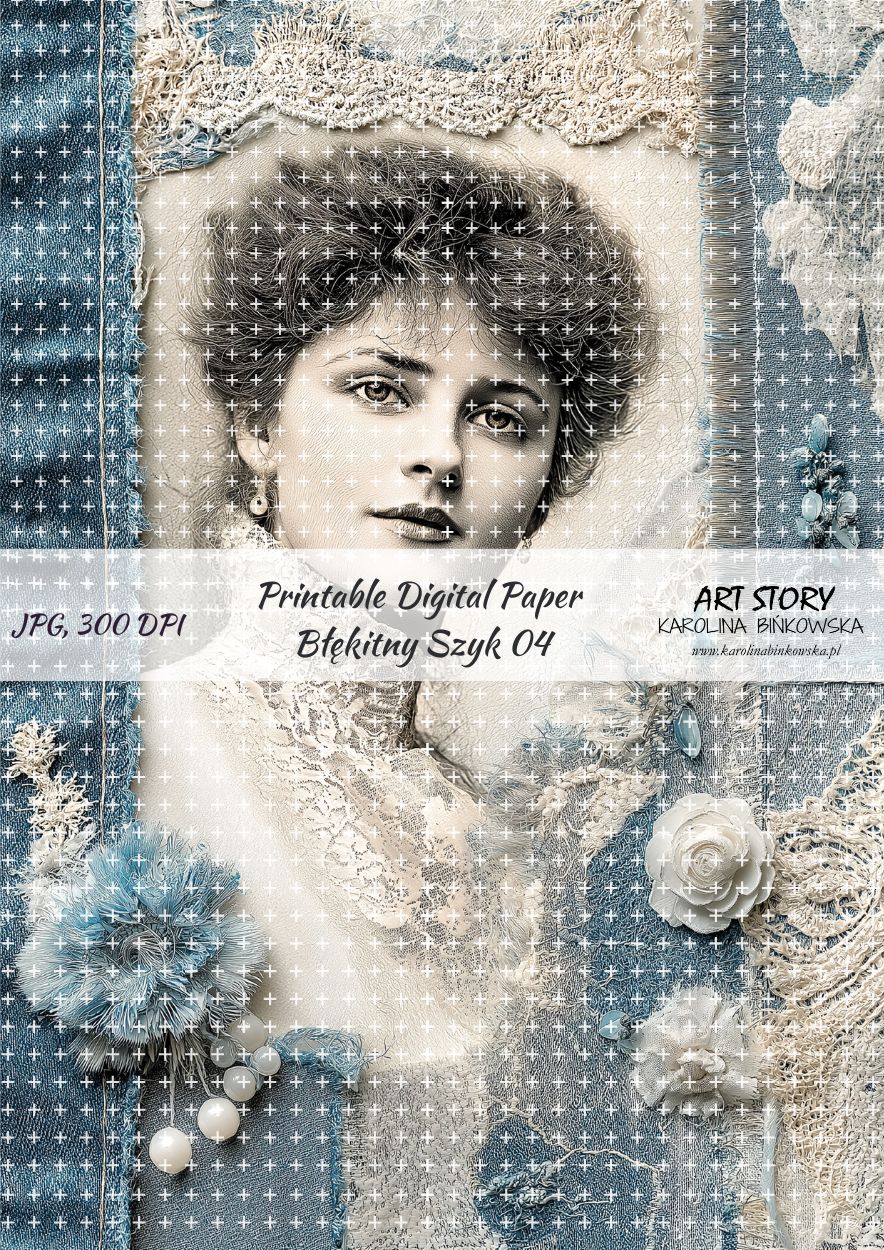Zestaw papierów - Błękitny Szyk - DIGI - obrazek 5