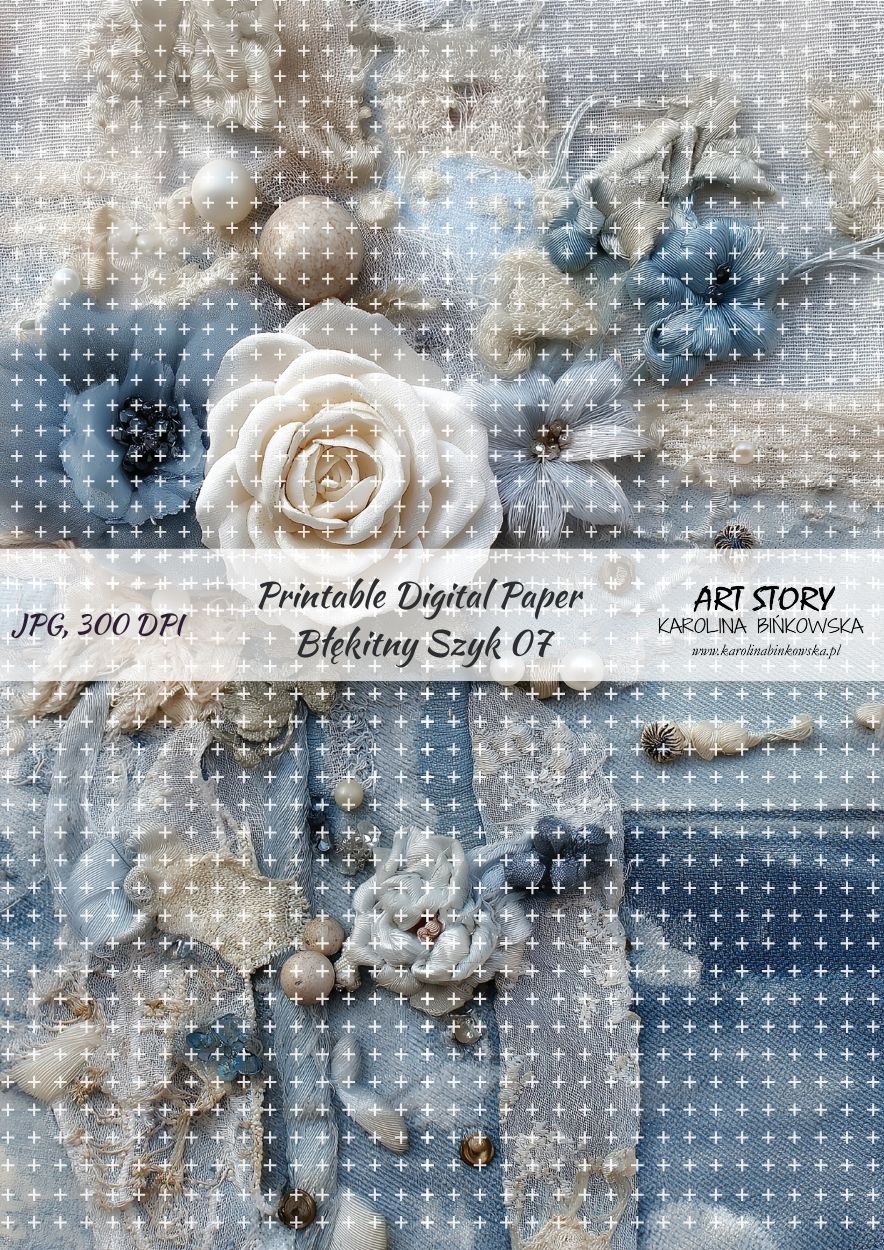 Zestaw papierów - Błękitny Szyk - DIGI - obrazek 8