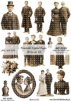 Elementy do wycinania - Retro set 01 - DIGI