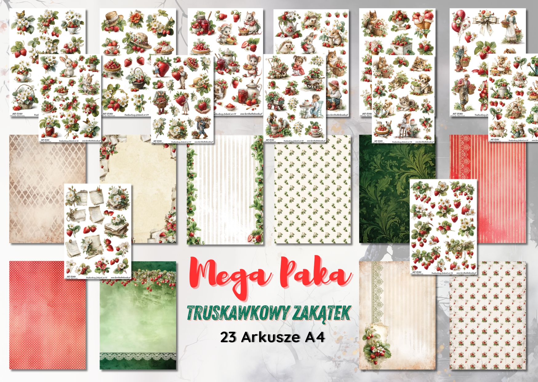 Mega Paka - Truskawkowy Zakątek + elementy - DIGI
