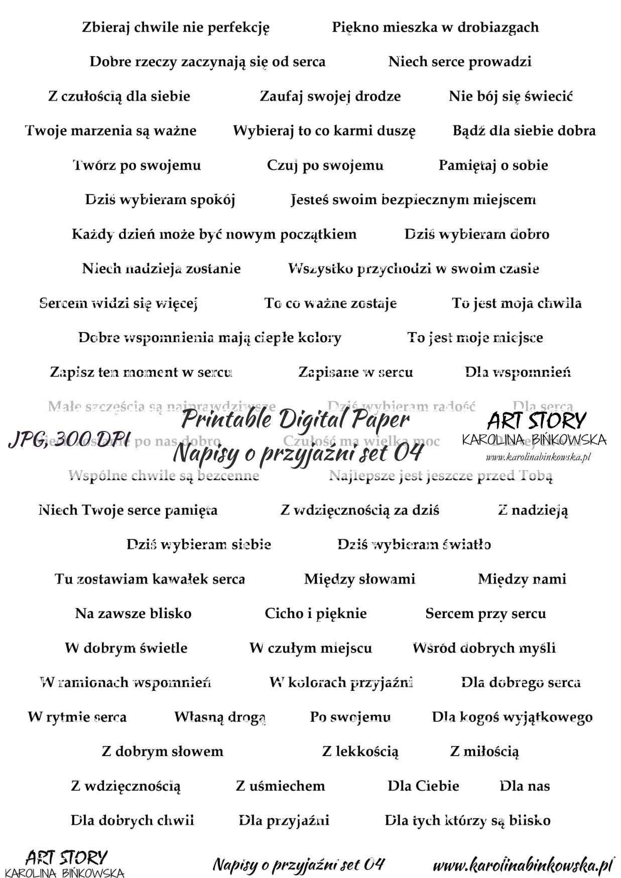 Elementy do wycinania - Napisy o przyjaźni set 04 - DIGI napisy
