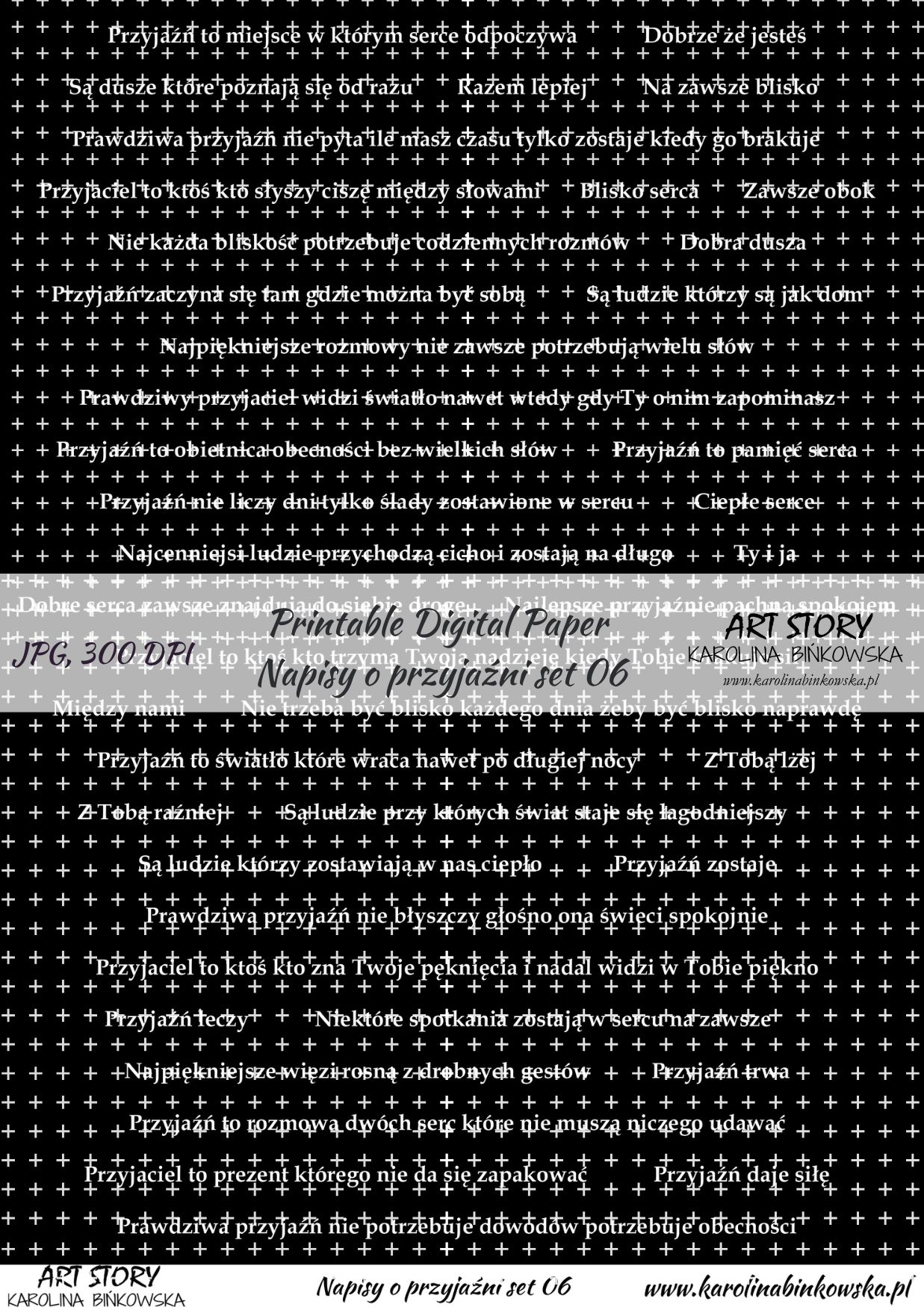 Elementy do wycinania - Napisy o przyjaźni set 06 - DIGI napisy